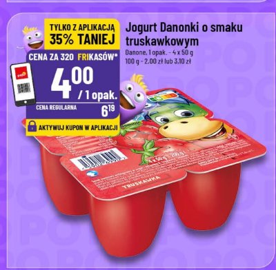 Jogurt Danonki o smaku truskawkowym promocja w POLOmarket