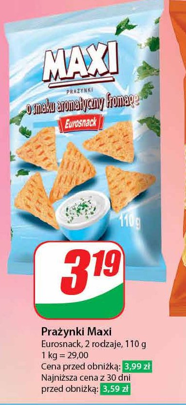 Prażynki o smaku fromage Eurosnack maxi promocja