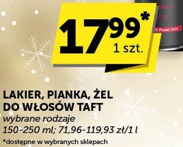 Lakier, pianka, żel do włosów Taft wybrane rodzaje promocja w ABC