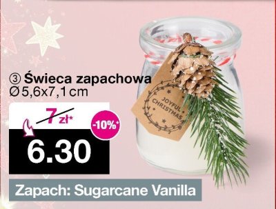 Świeca zapachowa Ø5,6x7,1 cm Zapach: Sugarcane Vanilla promocja w Woolworth