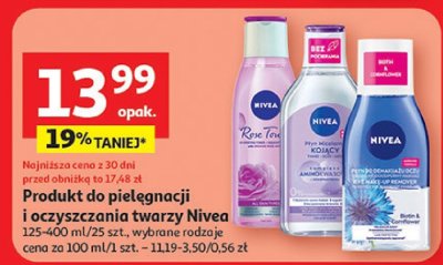 Produkt do pielęgnacji i oczyszczania twarzy Nivea 125-400 ml/25 szt. promocja w Auchan