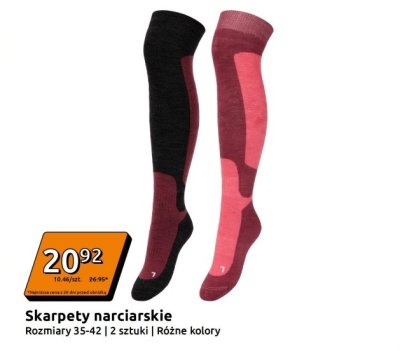 Skarpety narciarskie, 2 szt., różne kolory promocja w Action
