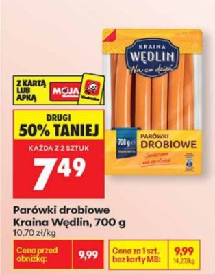 Parówki drobiowe Kraina Wędlin, 700 g promocja w Biedronka
