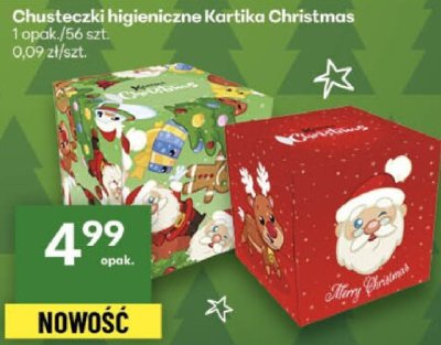 Chusteczki higieniczne Kartika Christmas promocja w Delikatesy Centrum
