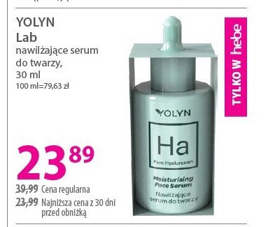 Serum nawilżające ha Yolyn promocja w Hebe