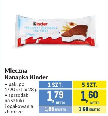 Mleczna Kanapka Kinder promocja w Makro