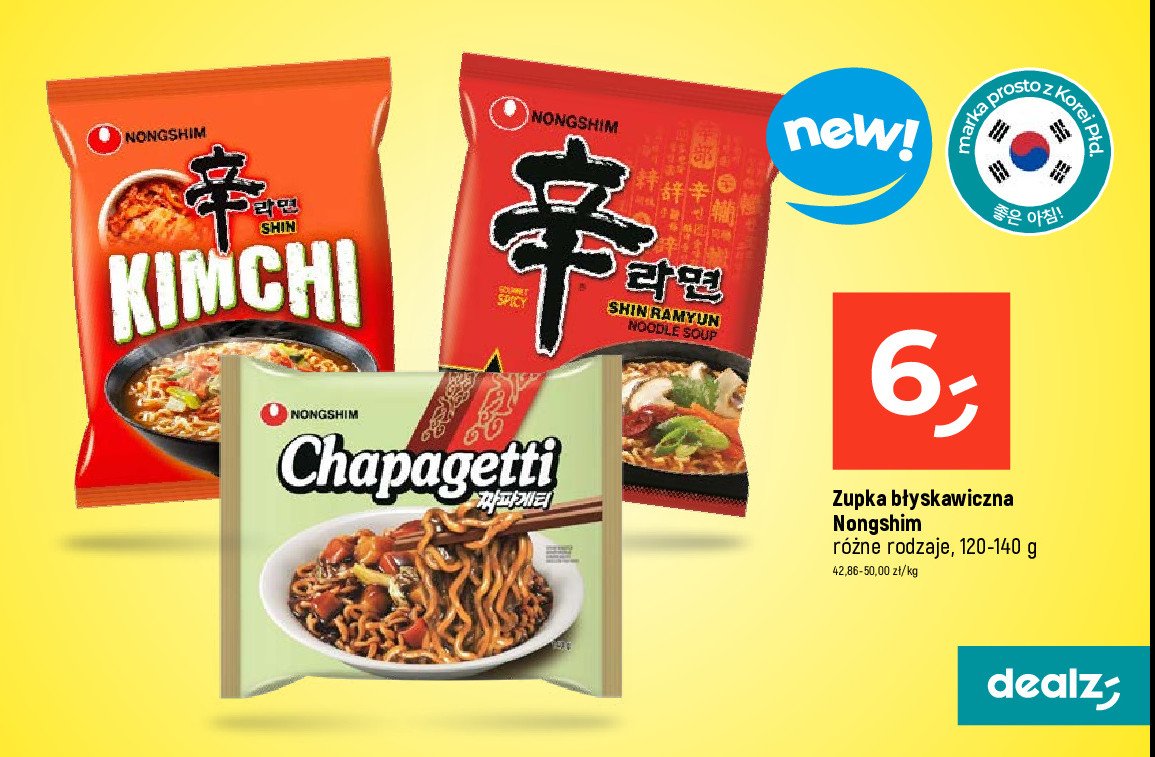 Chapaghetti koreańskie czarne spaghetti Nongshim promocja