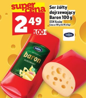 Ser żółty dojrzewający Baron 100 g promocja w TOPAZ