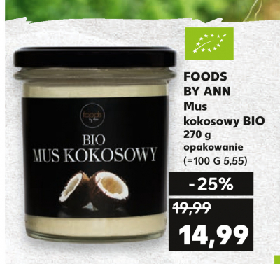 Mus kokosowy bio Foods by ann promocja