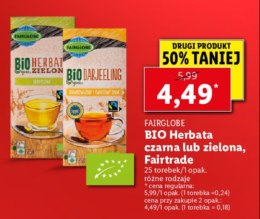 Herbata zielona bio Fairglobe promocja