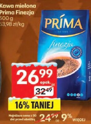 Kawa mielona Prima Finezja promocja w Delikatesy Centrum