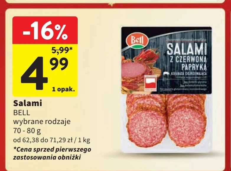 Salami z papryką Bell polska promocja w Intermarche