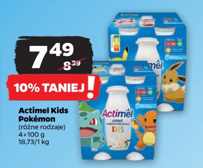 Jogurt kids wanilia Danone actimel promocja w Netto