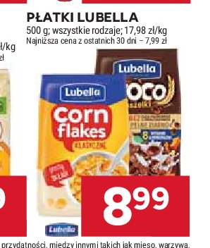 Płatki kukurydziane klasyczne Lubella corn flakes promocja