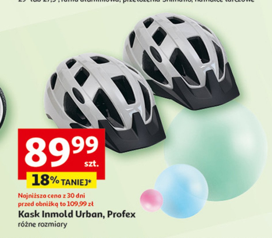 Kask inmold urban szary Profex promocja w Auchan