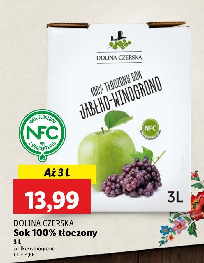 Sok jabłko-winogrono Dolina czerska promocja