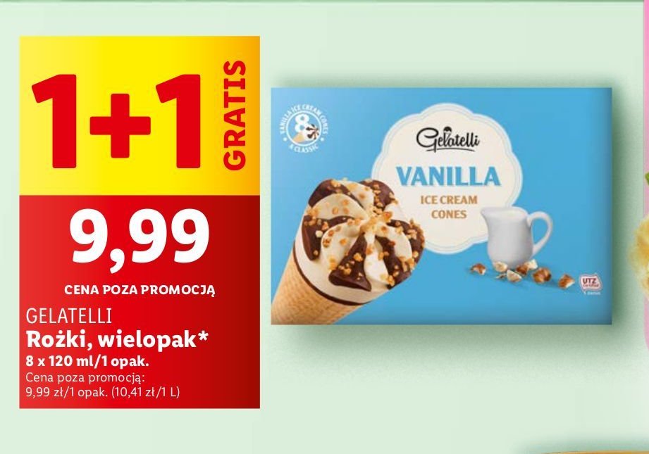 Lody rożek vanilla Gelatelli promocja