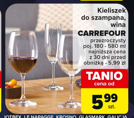 Kieliszek do wina 580 ml Carrefour promocja w Carrefour Market