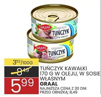 Tuńczyk kawałki 170 g w oleju, w sosie pomidorowym promocja w Wafelek