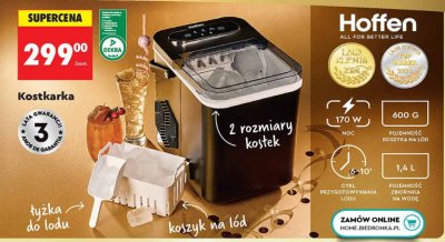Kostkarka do lodu Hoffen 2 rozmiary kostek promocja w Biedronka