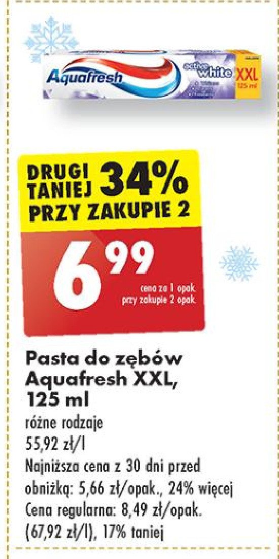 Pasta do zębów Aquafresh active white promocja w Biedronka