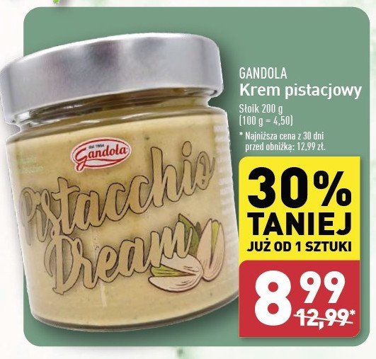 Krem pistacjowy Gandola promocja