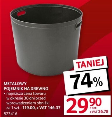 Metalowy pojemnik na drewno promocja w Selgros