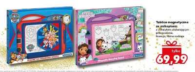 Tablica magnetyczna GABBY'S DOLLHOUSE ze znikopisem z uchwytem ułatwiającym przenoszenie, licencja, różne rodzaje Kaufland promocja w Kaufland