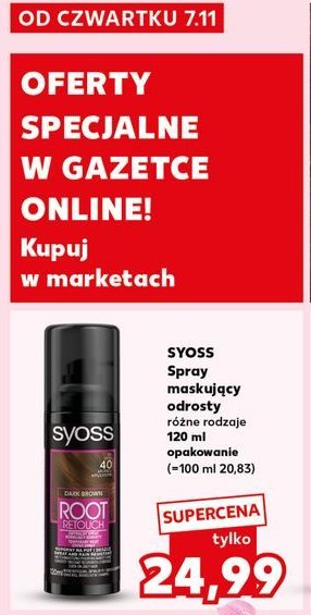 Spray maskujący odrosty - ciemny brąz Syoss root retoucher promocja