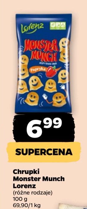 Chrupki paprykowe Lorenz monster munch promocja w Netto