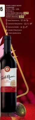 Wino Carlo Rossi czerwone półwytrawne promocja w Dino