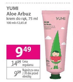 Krem do rąk aloe arbuz Yumi cosmetics promocja