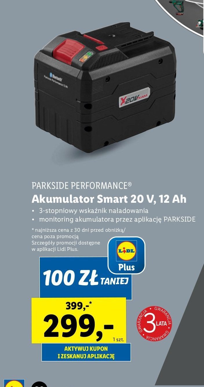 Akumulator smart paps 204 a1 Parkside performance promocja w Lidl