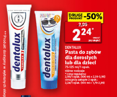 Pasta do zębów dla dzieci 7+ niebieska Dentalux promocja