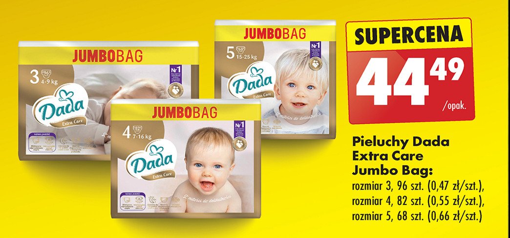 Pieluszki dla dzieci junior Dada extra care promocja