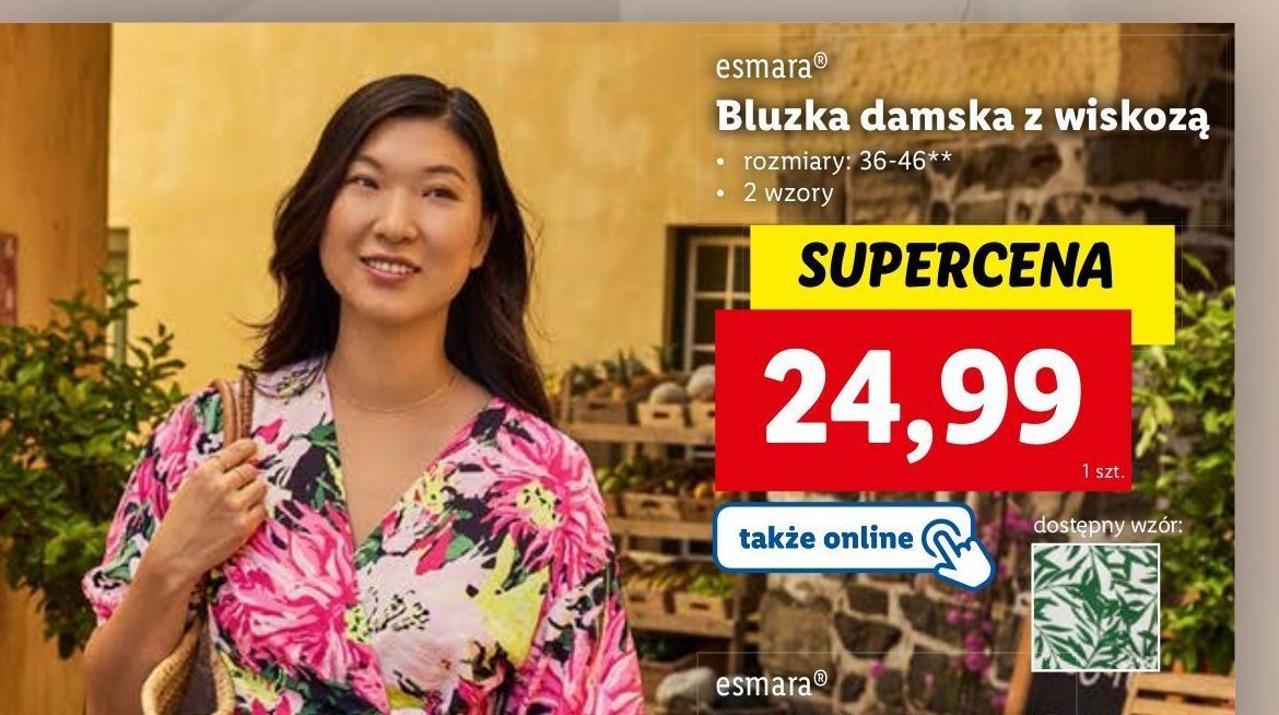 Bluzka damska z wiskozy 36-46 Esmara promocja