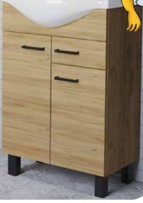 Kolekcja mebli łazienkowych MEA - dąb craft złoty - szafka z umywalką 50 cm promocja w PSB Mrówka