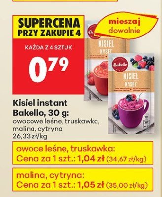 Kisiel instant truskawka promocja w Biedronka
