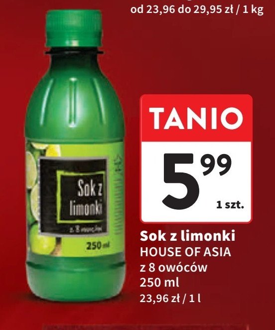 Sok z limonki House of asia promocja w Intermarche