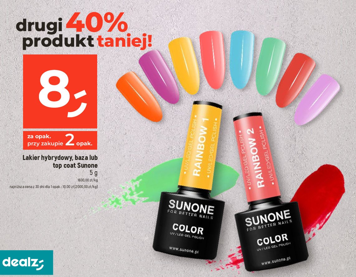 Lakier hybrydowy top shine Sunone promocja