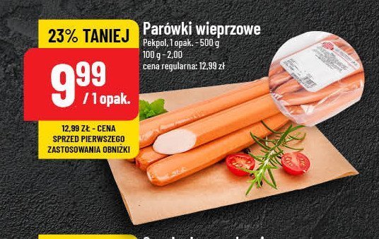 Parówki wieprzowe Pekpol promocja