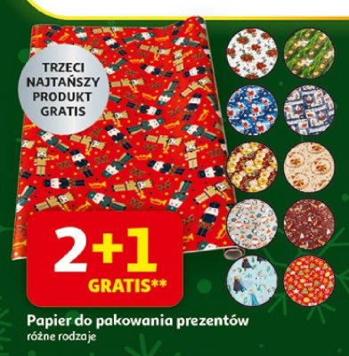 Papier do pakowania prezentów różne rodzaje promocja w Auchan