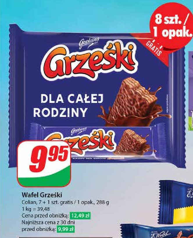 Wafelek w czekoladzie Grześki promocja w Dino