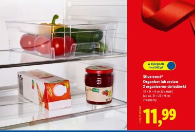 Organizer lub zestaw 2 organizerów do lodówki  promocja w Lidl