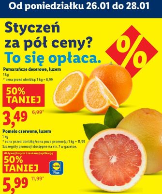 Pomelo czerwone, luzem promocja w Lidl