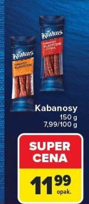 Kabanosy 150 g Krakus promocja w Carrefour