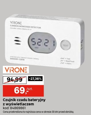 Czujnik czadu bateryjny z wyświetlaczem ViRONE promocja w Leroy Merlin