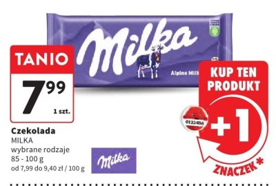Czekolada MILKA Alpine Milk promocja w Intermarche