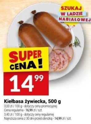Kiełbasa żywiecka 500 g promocja w Twój Market