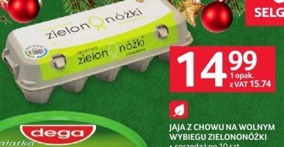 Jaja z chowu na wolnym wybiegu zielononóżki sprzedaż po 10 szt. promocja w Selgros